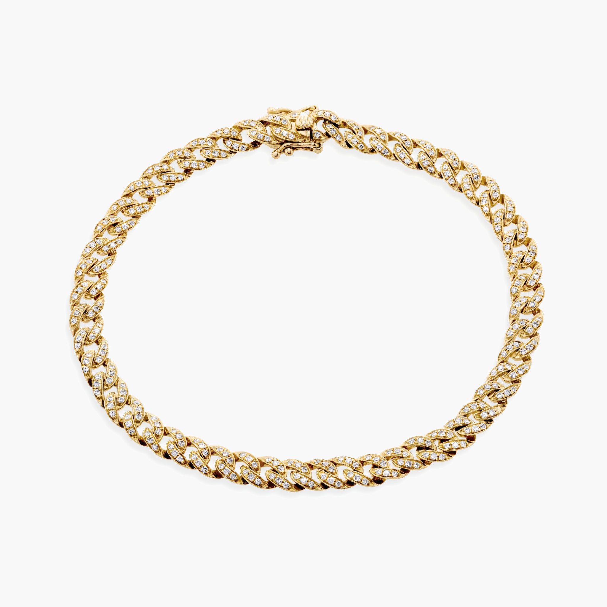 Diamond curb link bracelet