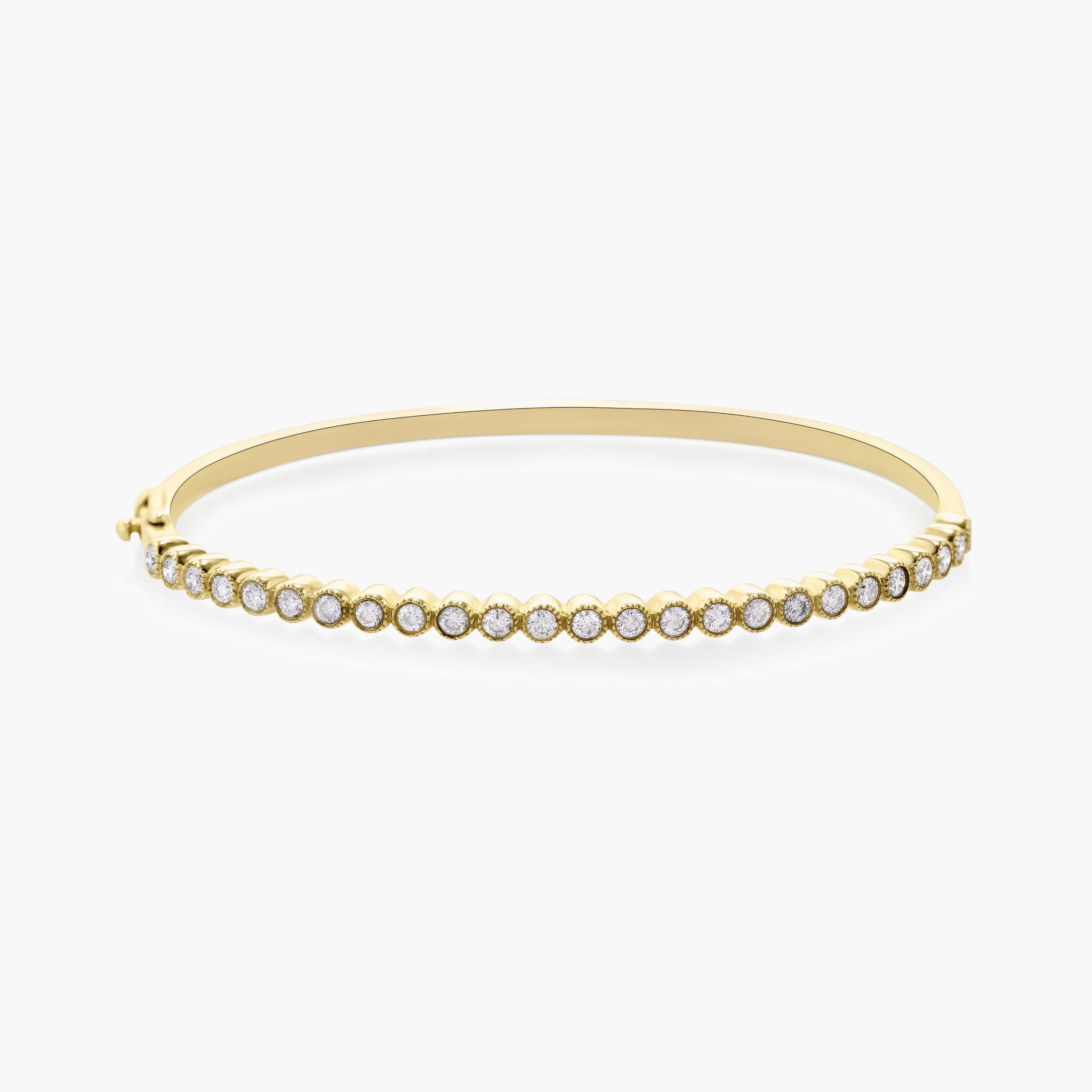 Bezel set diamond bangle