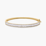 Baguette and round diamond bangle
