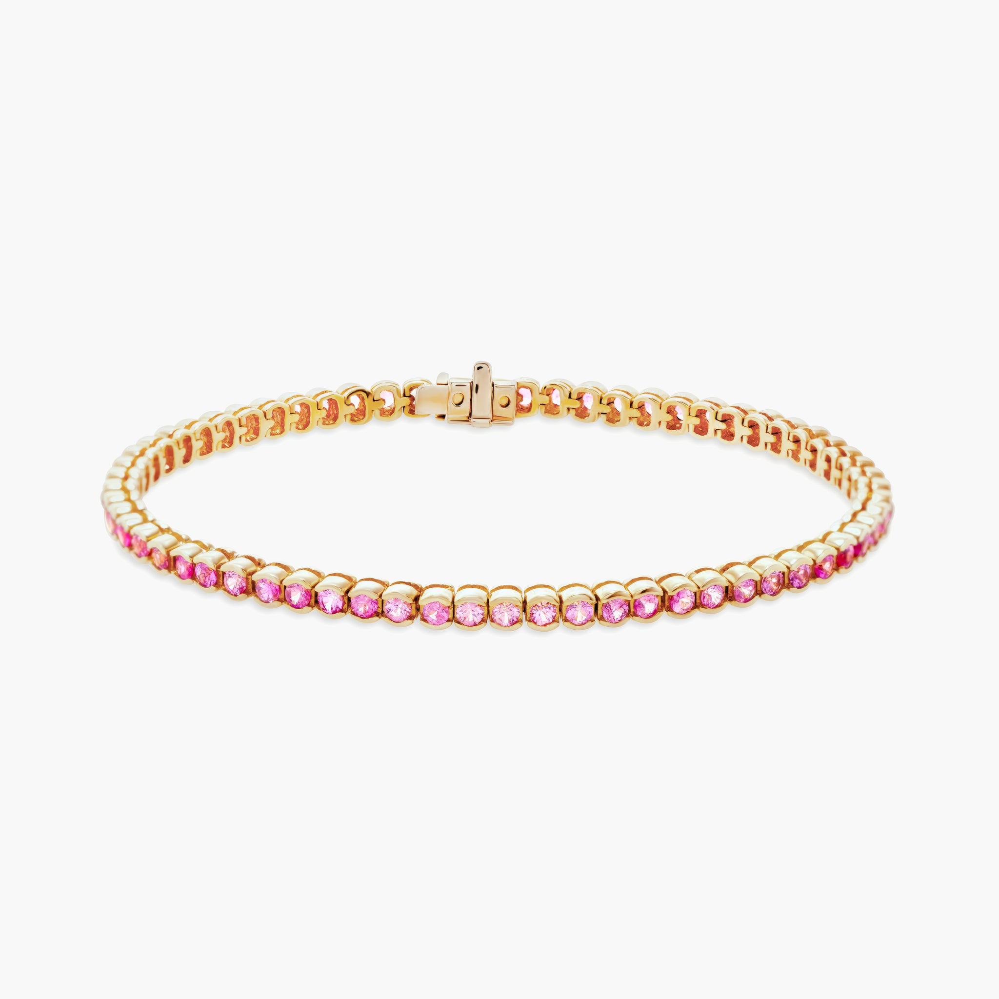 Pink sapphire tennis bracelet