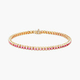 Pink sapphire tennis bracelet