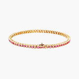 Pink sapphire tennis bracelet