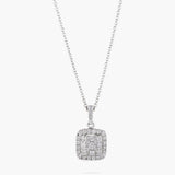 Soft square diamond pendant