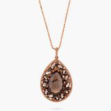 Brown quartz pear drop pendant