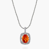 Fire Opal & diamond pendant