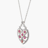 Fancy pink sapphire & diamond heart pendant