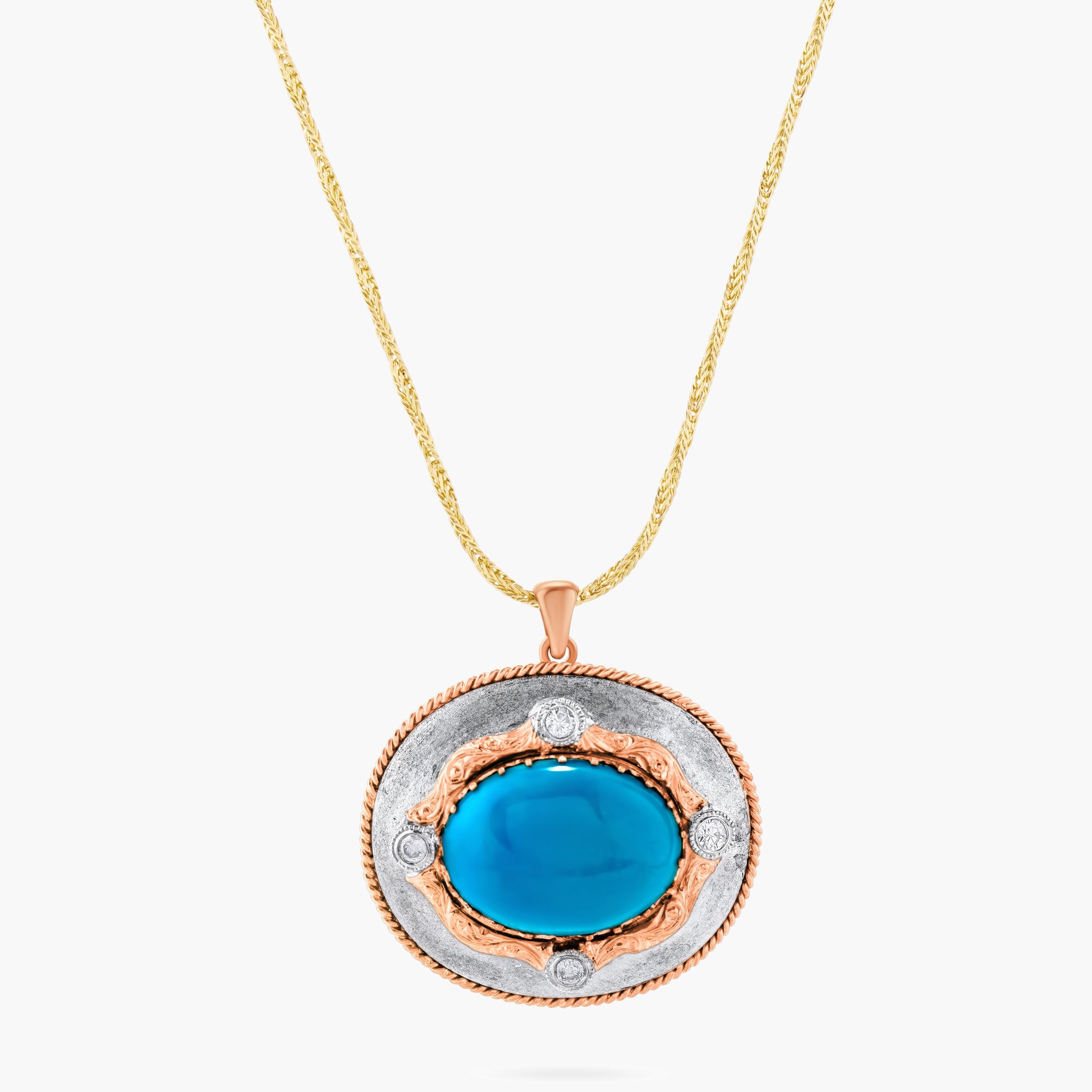 Turquoise and diamond pendant