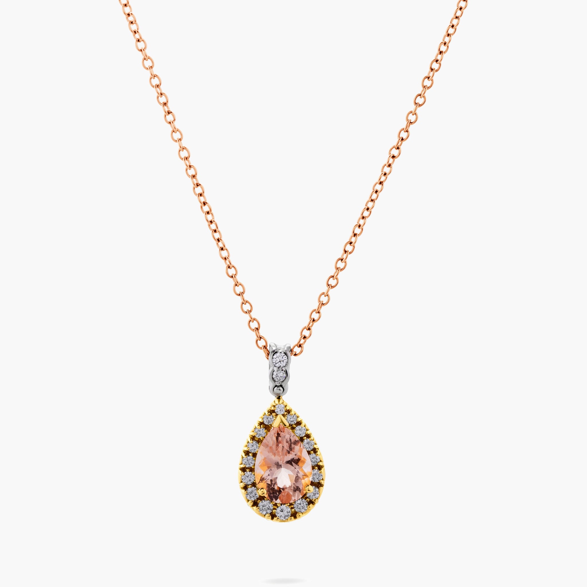 Diamond and Morganite Pendant