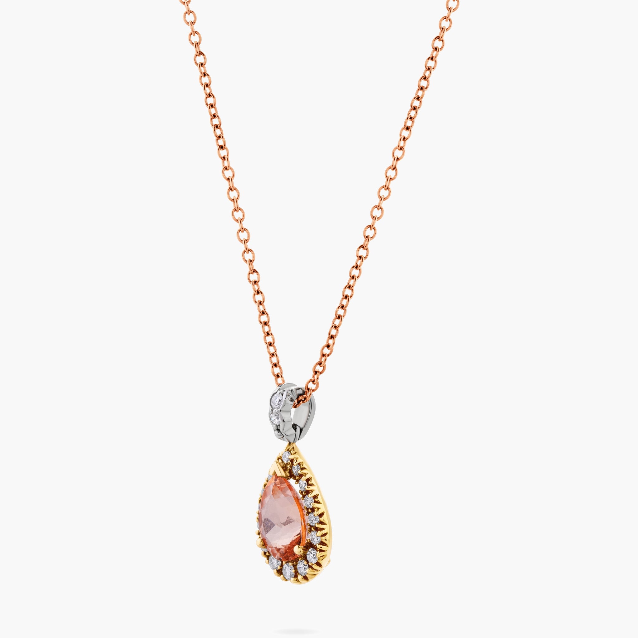 Diamond and Morganite Pendant