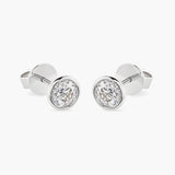 Diamond stud earrings w diam frame