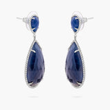 Blue sapphire and diamond drop earrings