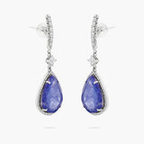 Tanzanite & diamond drop earrings