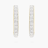 Oval diamond hoop earrings 2