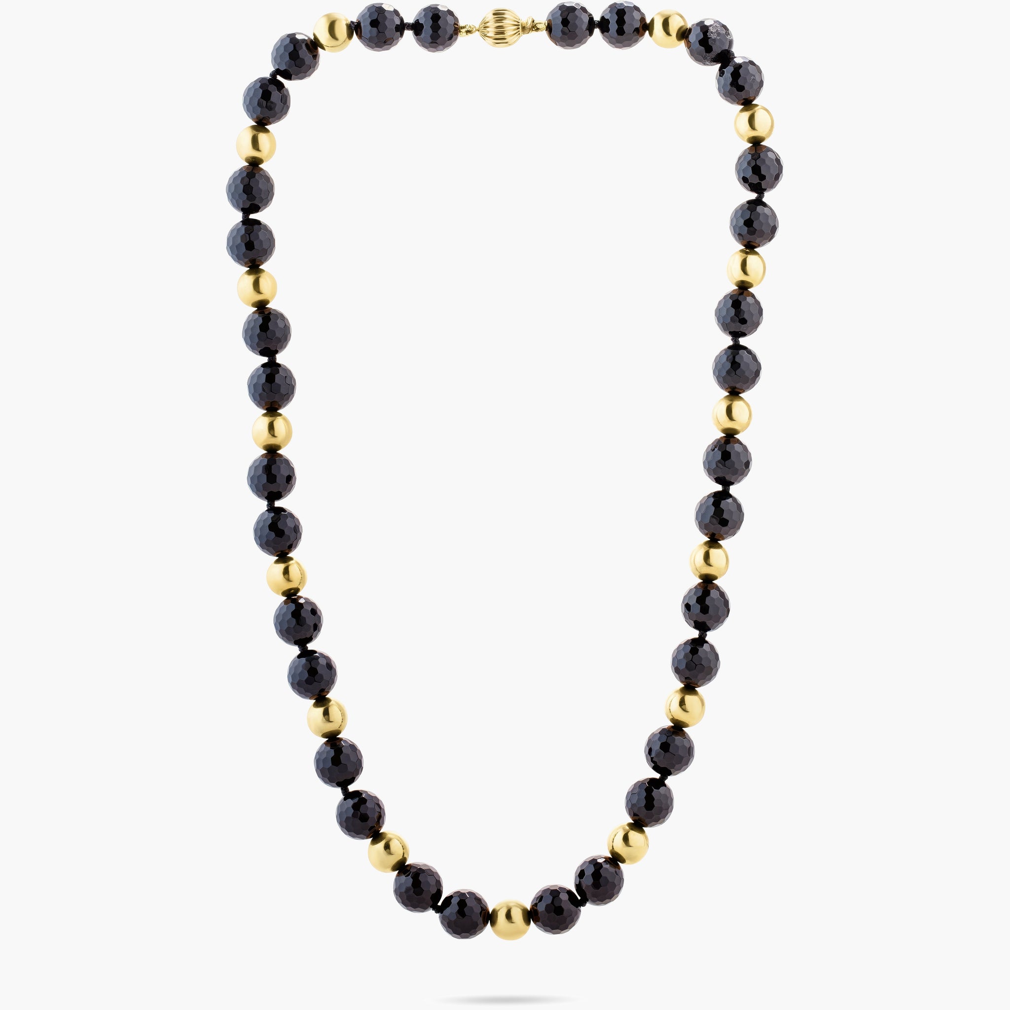 Onyx & gold bead necklace
