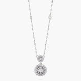 Illusion diamond 2 drop necklace w diamonds on chain