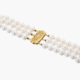 Opal & diamond 3 strand pearl necklace