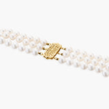 Opal & diamond 3 strand pearl necklace