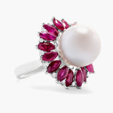 South sea pearl & ruby ring