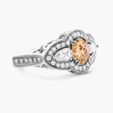 White gold yellow rosecut diamond ring