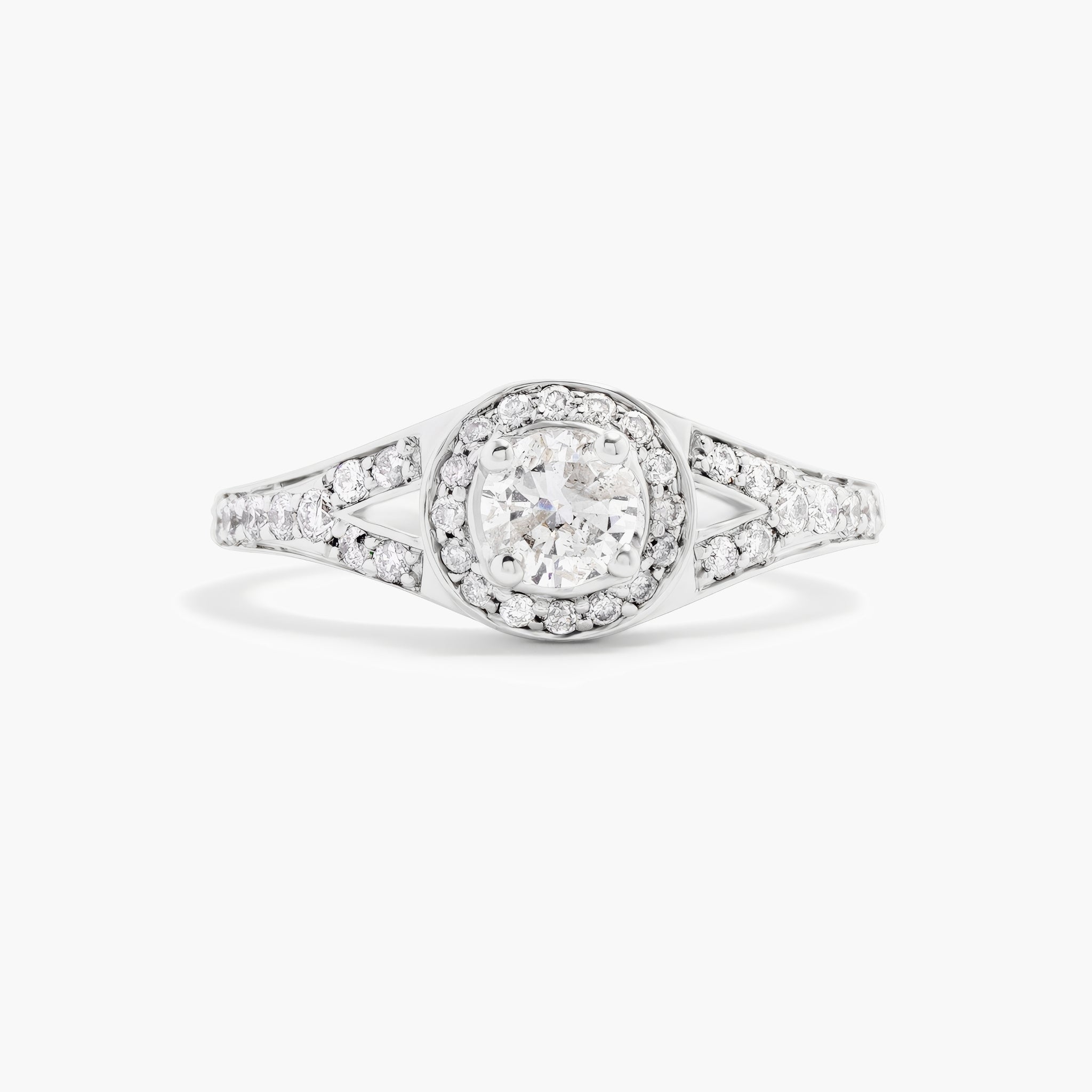 Split shank Diamond engagement ring