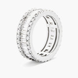 Baguette and round diamond eternity band