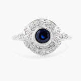 Sapphire and diamond antique ring