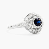 Sapphire and diamond antique ring