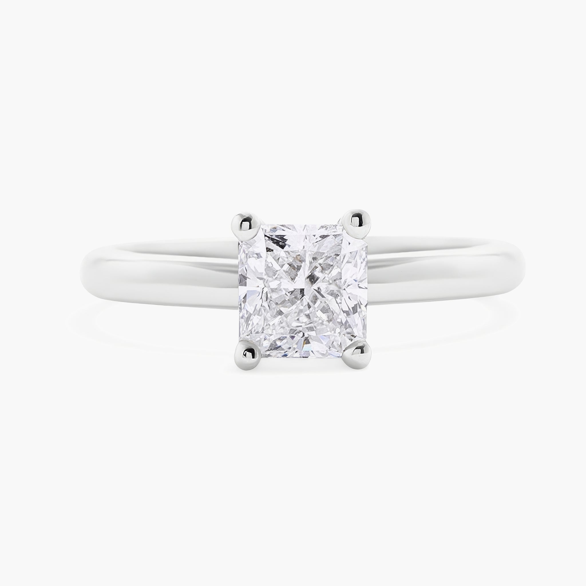 Radiant cut diamond engagement ring