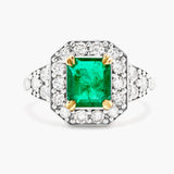 Emerald and diamond ring