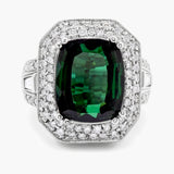 Green Tourmaline and diamond ring