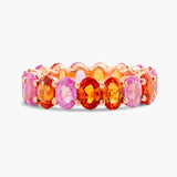 Pink and orange sapphire band